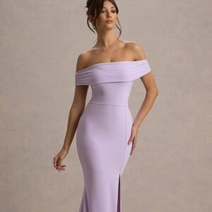 Club L London Off-Shoulder Lilac Dress
